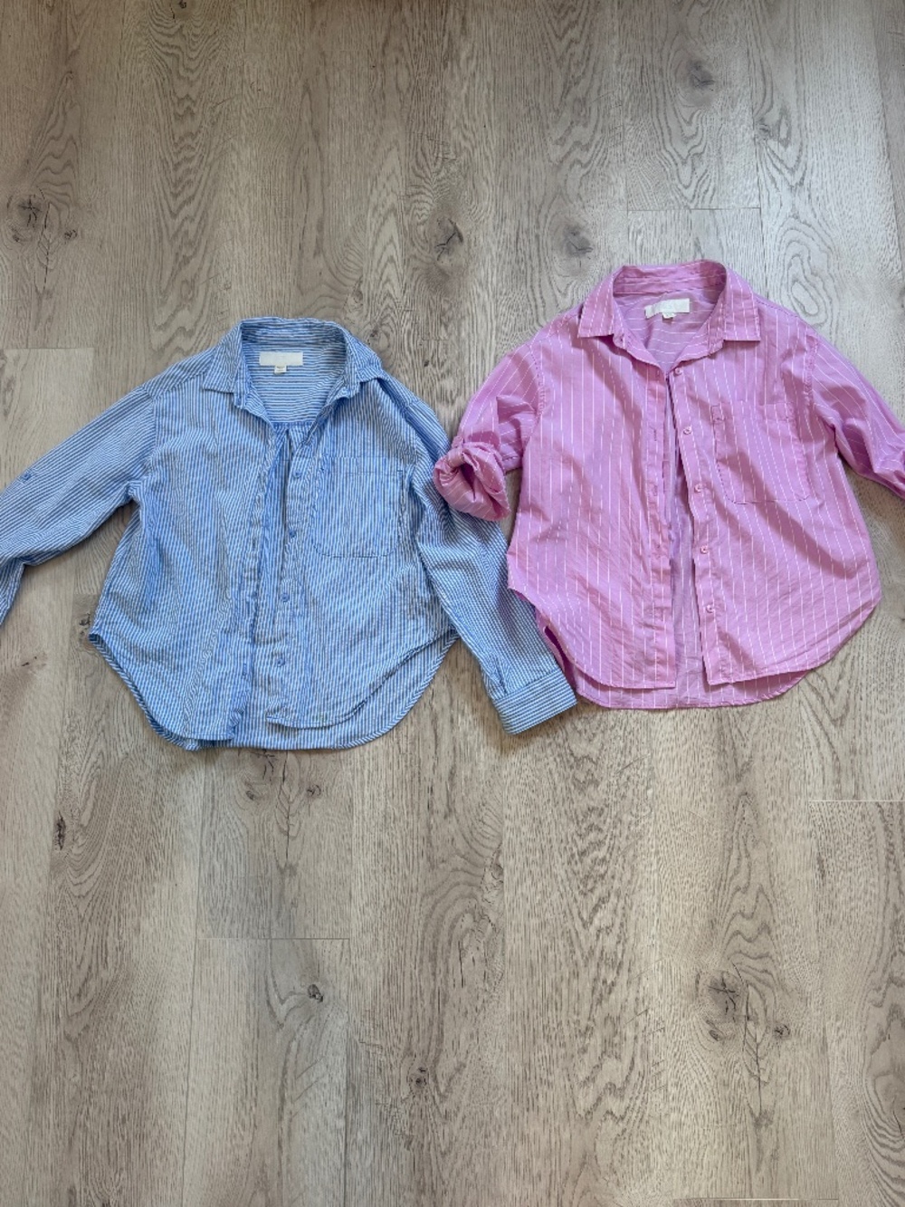 ZARA Set of Two Girls' Striped Shirt Pink & Blue Size 9-10 Years